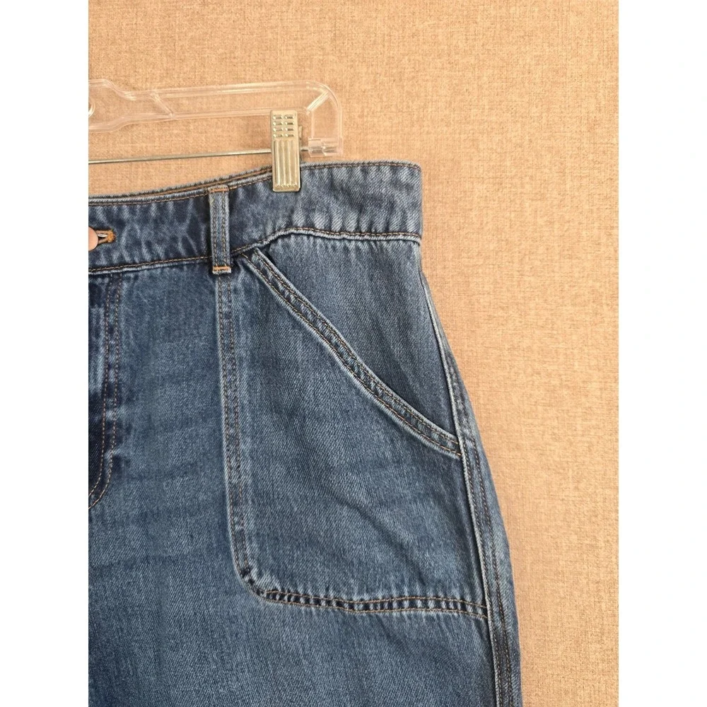 Talbots Summerweight Straight Leg Ankle Jean 14 Franklin Wash 100% Tencel Blue